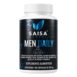 Multivitamínico Para Hombre Con Magnesio Zinc Vitamina D3 Y Complejo B  120 Caps  Energía Vitalidad Y Rendimiento Diario  Saisa Herbal  Men Daily
