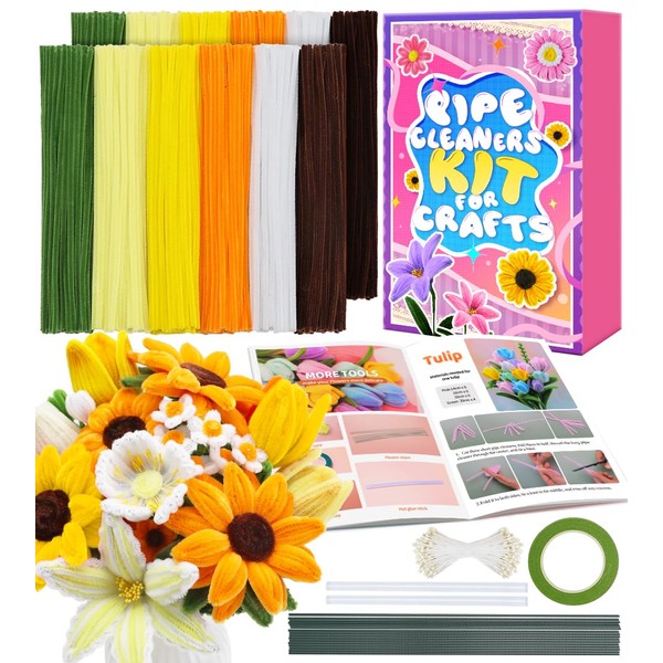 Eppingwin 360 PCS Pipe Cleaners for Flowers, Sunflower Chenille Stems