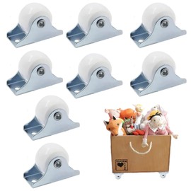TYVOM 8PCS Castor Wheels,Small Wheels for Furniture White,Mini 25mm Castors for Furniture Wheels for Furniture Equipment Appliances Carts,Replacement Furniture Wheel