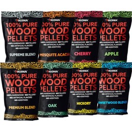 Kona Indoor Smoker Pellets - Intended for GE Smart Profile Indoor Smoker, All Variety Pack, 8, 1lb Resealable Bags