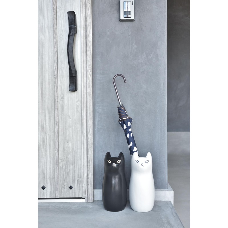 パレットライフ PaletteLife Umbrella Stand Ceramic Scandinavian Cat Small-Size, White, CLY-13WH
