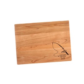 Catch Of The Day Fishing Pole Cutting Board Cherry | Fishing Pole Charcuterie Board | Custom Serving Tray | Fisherman Paddle Board | Gift For Dad | Father's Day | Birthday Gift | Fishing Cabin
