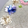 Christian Lacroix Beaded 3D Flowers Placemat Centerpiece Pink Blue Silver
