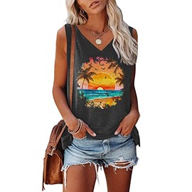 Womens Tank Tops Sleeveless Yoga Shirts Summer Tops Loose Fit Running Athletic Shirts