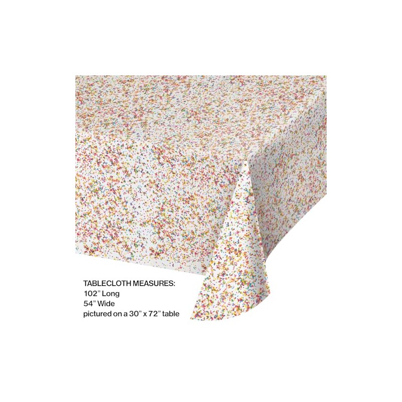 Trendware Confetti Sprinkles Plastic Tablecloths, 3 Count