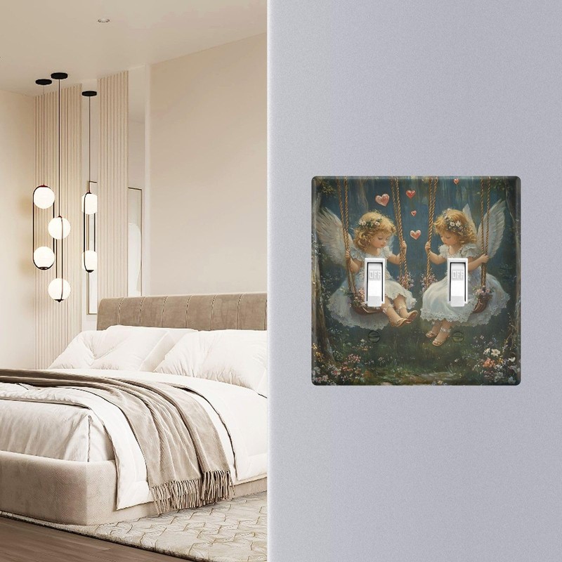 Hezely Cute Angel Toggle Light Switch Wall Plate Cover, Electrical
