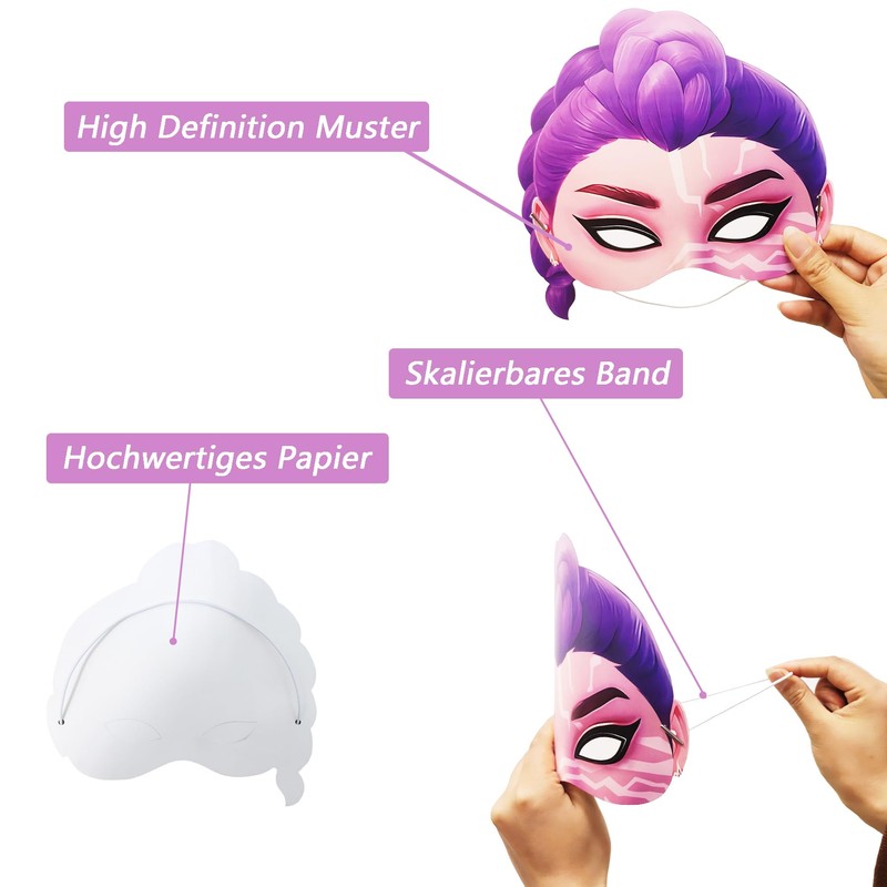 JINLAIYUN 12 mascherine decorative per compleanno, maschera per cartoni animati,