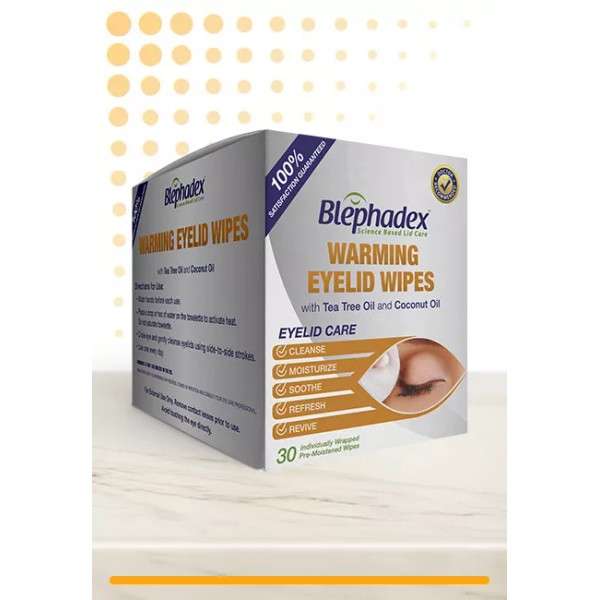 Blephadex® Warming Eyelid Wipes, Soothing Eyelid Cleanser for Sensitive Dry