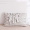 JELLYMONI 100% Natural Cotton Striped Pillowcases Set, 2 Pack White