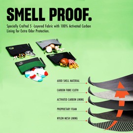 Bolsa a prueba de olores con cerradura, bolsa a prueba de olores para perros, recipientes a prueba de olores para hierbas, café, aceites de té, organizador de dinero y bolsa de medicamentos de viaje, bolsa a prueba de olores con cierre y 5 bolsas sellada