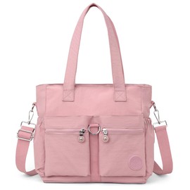 Collsants Tote Bag for Women Nylon Purse and Handbags Tote Purse Crossbody Bag Messenger Bag (pink)