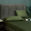 Bamboo Fitted Sheet 160 x 200 cm Green Olive Green