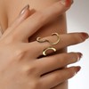 Mrltau Gold Waterproof Asymmetric Ring, Thick Chunky Women's Gold Ring