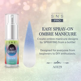 SNS Air Ombre Nail Spray Powder (Blue Violet, AO129) - Nail Art Manicure Designs Using Spray-On Tech - For Beginner Nail Techs & DIY Enthusiasts - Works With Dip Powder, UV Gel & Acrylic