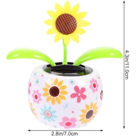 Solar Dancing Solar Powered Dancing Pink Flower in Colorful Shape Flip Flap Animated Bobblehead Dancer Window Sun Catcher Car Dashboard Decor Solar Power Kits