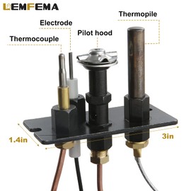 Lemfema 10002265 Propane and Natural Gas 3 Way Pilot Assembly Parts Replacement for HHT, Majestic, Monessen, Temco, Vermont Castings Fireplaces and Stoves Parts 230-1781 2103-011 2103-010