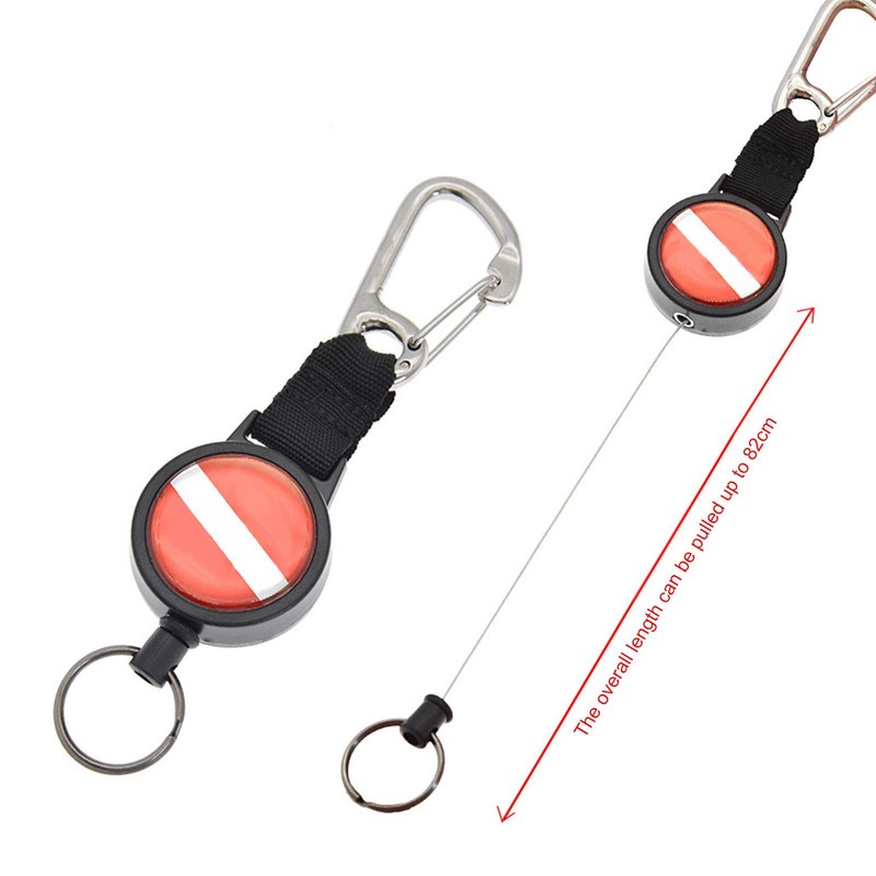 Divers Retractable Locking Lanyard Diving Stainless Steel Wire Telescopic Rope