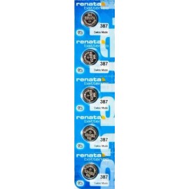 Renata 387S Coin Cell Silver Oxide With Spacer Ring Batteries 5 Pcs