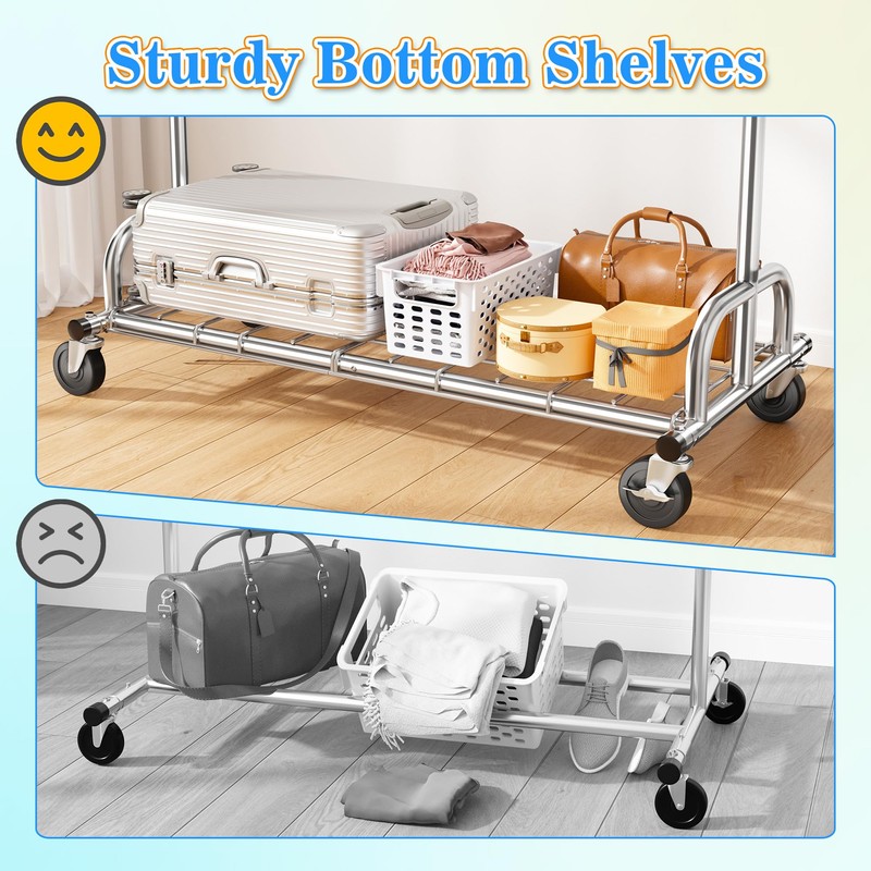 Raybee Heavy Duty Clothes Rack Load 480LBS,Clothing Racks for Hanging
