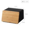 YAMAZAKI Metal Bread Box With Removable Bamboo Wooden Cutting Board