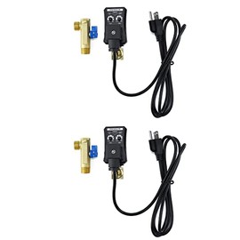 QWORK Automatic Timed Condensate Drain Valve, 2 Pack 1/2" Ac110v 2-way Direct-acting Drain Valve US Plug