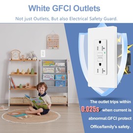 GFCI Outlet 20 Amp,Nineleaf 1PK 20A Weather Resistant GFCI with Screwless Plate,Outdoor Ground Fault Outlet with LED Indicator,Hospital Commercial and Resident Grade,ETL Listed