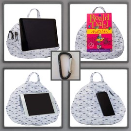 Rooms By Me Aeroplane Tablet Stand Cushion for Tablets, eReaders, Smartphones and Books with Accesories Pocket | UK Made | Over 50 Designs