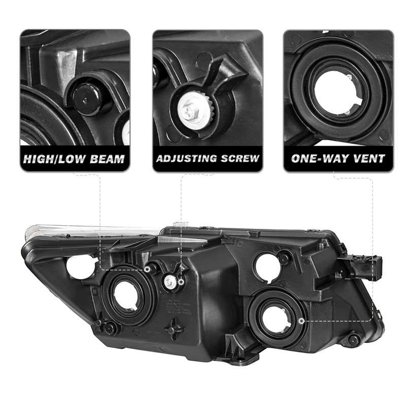 SOCKIR Headlight Assembly Set Fits for 2009-2020 Dodge Journey OE