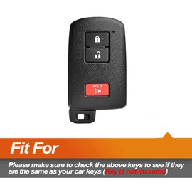 EYANBIS Silicone Key Fob Cover Fit for Toyota Land Cruiser RAV4 4Runner Prius C V Sequoia Tacoma Tundra Corolla Smart 3 Buttons Key Fob | Car Accessories | Remote Key Protection Case - Black & Blue