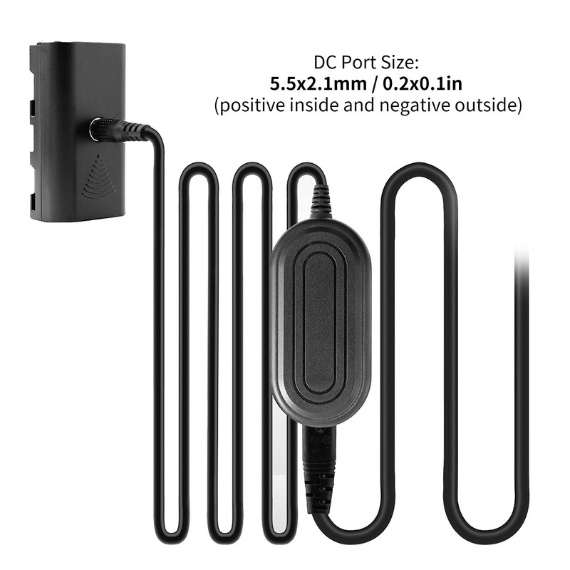 AC Power Adapter DC Coupler NPF550 Full Decoded Dummy Battery