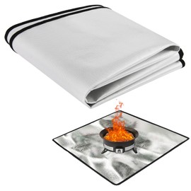flintronic Fire Pit Mat, 100 x 100 cm, Fireproof Underlay, Square, Waterproof, Foldable, Fireproof Mat, Patio for Grass, Floor, BBQ, Deck, Camping, Garden