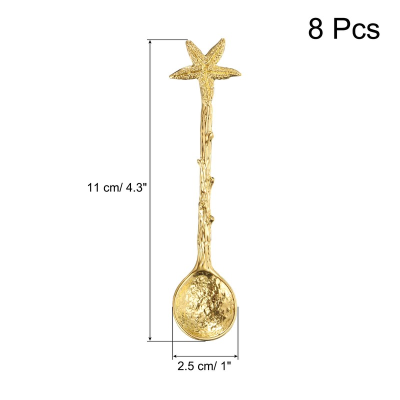 sourcing map 8pcs Star Shaped Spoons, 4.3 Inch Coffee Spoon,