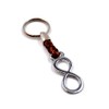Key Ring Infinity Beautifully Crafted on Leather Cord 8 cm