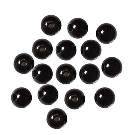PLTbeads 2.0mm Large Hole Black Onyx Smooth Round 6mm Crystal Energy Stone Healing Power Natural Gemstone Loose Beads for Jewelry Making