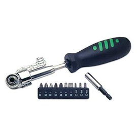 Laser 2517 3-Way Angled Head Screwdriver & 10 Bits