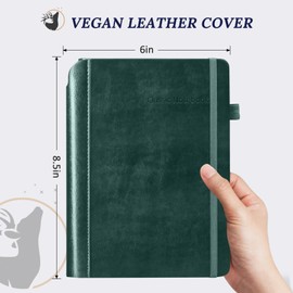 Winkooy Lined Journal Notebook for Women Men, A5 Hardcover Vegan Leather Journal Notebook, Perfect for Work, Office or School, 200 Pages