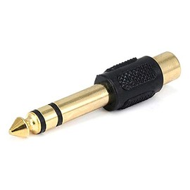 Monoprice 107150 6.35mm Stereo Plug to RCA Jack Adaptor, Gold Plated
