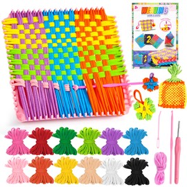 PP OPOUNT Potholder Loom Kit, 7.3" Weaving Loom Kit with 432 Craft Loops in 12 Colors, Instruction and Tools, Weaving Loom for Kids DIY Potholders, Friendship Bracelets, Great Present Choice