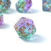 Green Purple Resin Dice Set for DND – 7pc Polyhedral