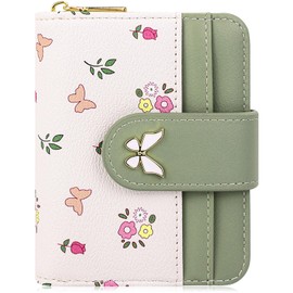 Farcauo Purses for Women Small Ladies Purse Butterfly Wallet for Women Cute Wallets with Card Holder Green Ladies Kawaii Butterfly Card Wallets Coin Purse with Credit Card Holder