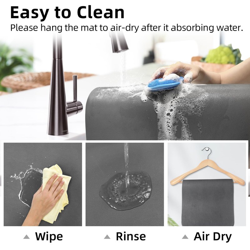 LOPNUR Kitchen Dish Drying Mat, 31.5"x17" Extra Large Dish Drying