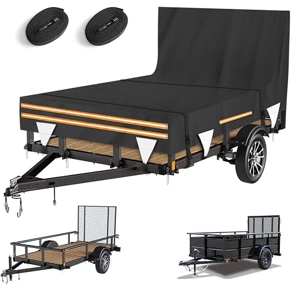 5 x 8 Windproof Utility Trailer Cover, 600D Waterproof Heavy
