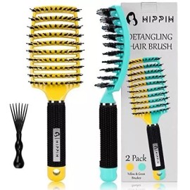 Hippih Cepillo Desenredante 2 Pack, Hippih Cerdas De Jabalí Para