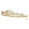 SAMKY Flower Leaf Crystal Pageant Bridal Tiara Crown - Clear