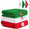 Spessn Christmas Hand Towels, 3 Pack 100% Cotton Super Soft