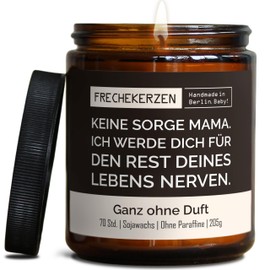Lustige Duftkerze mit Spruch für Mama | Handgemacht aus Sojawachs | In Geschenkbox | Nachhaltiges Valentinsgeschenk | Geschenkidee Geburtstag Mutter, Beste Mama zum Muttertag |Ohne Duft