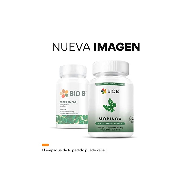 Bio B | Moringa 60 cápsulas veganas | Antioxidante, Antiinflamatorio.