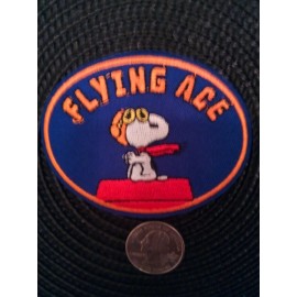 Kalan SNOOPY PEANUTS Flying Ace  iron on patch  Appx 3" X 2.5"