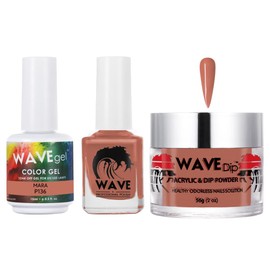 WAVEGEL Soak-Off Gel, Nail Lacquer & Acrylic/Dip Powder Matching Set - Simplicity Collection - #P136 Mara