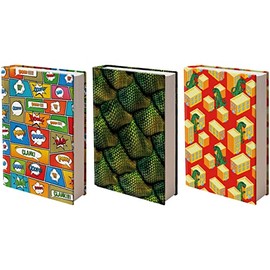 Fun Design, Easy Apply Book Covers 3 Pack. Stretchable Standard Jackets Fits Most Hardcover Textbooks Up to 8 x 10". Adhesive-Free, Nylon Fabric Protectors. Washable and Reusable Student School Supply